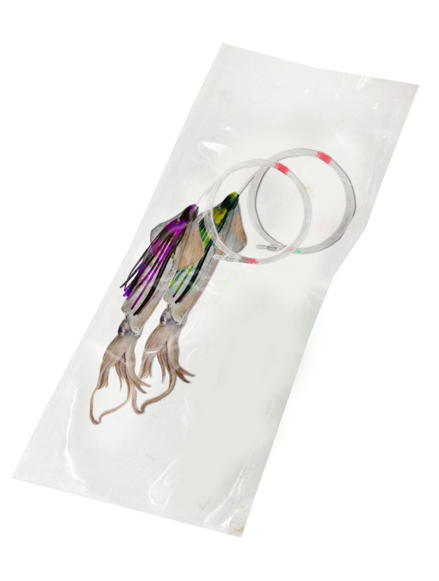 Bait One Stop Marine | Squid Rigged For Trolling With Skirts 2Pk - Frozen